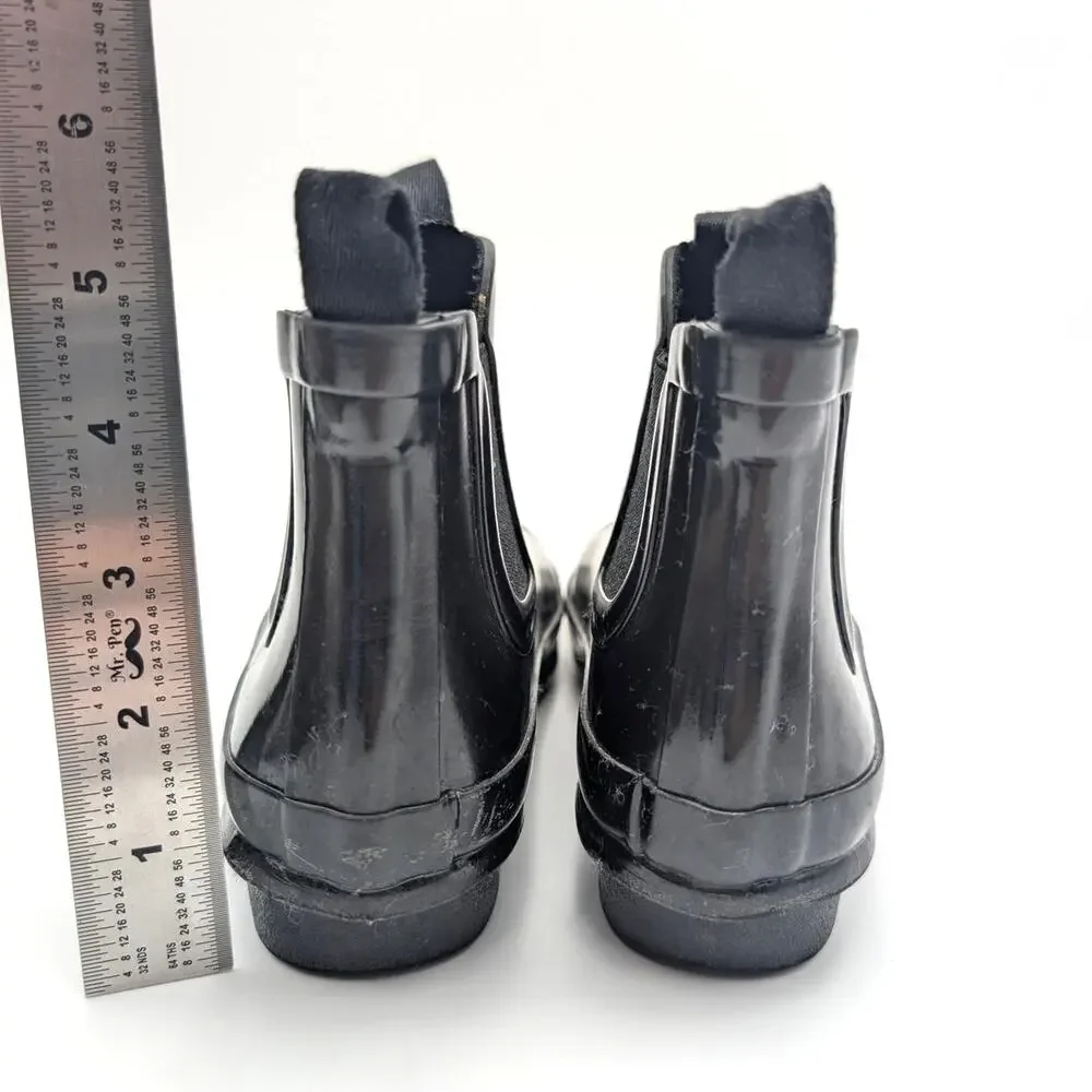 Hunter Original Gloss Chelsea Boots Unisex Kids' Black Size US 1B/G2 EU32